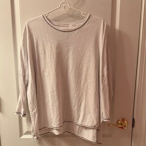 Elegant Cream Long Sleeve Women's Top